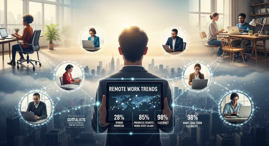 Project management dashboard used by remote managers