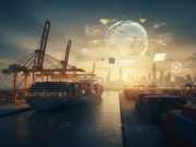World Trade Organization: Driving International Trade and Global Economic Growth Container ship at modern port with digital globe and trade routes, World Trade Organization global trade concept